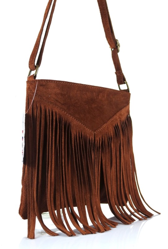 Brązowa zamszowa torebka