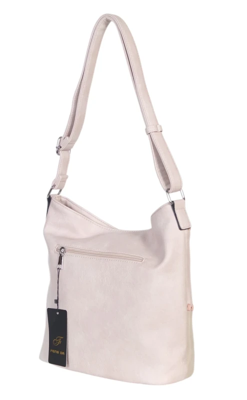 Pojemna torebka listonoszka z kieszeniami – dwukomorowy środek, na długim pasku