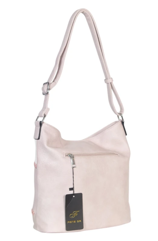 Pojemna torebka listonoszka z kieszeniami – dwukomorowy środek, na długim pasku