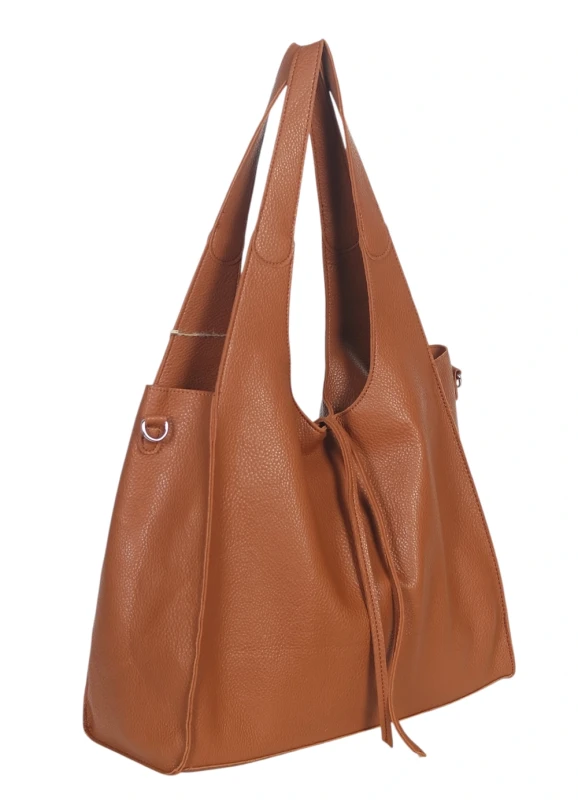 Torebka damska shopper Szara Saszetka 2w1 Na suwak Pojemna