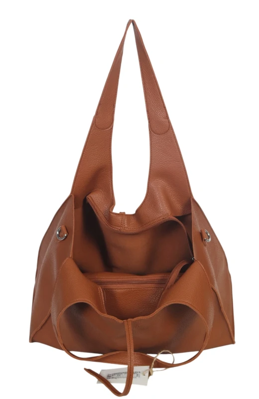 Torebka damska shopper Szara Saszetka 2w1 Na suwak Pojemna