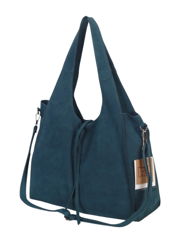 Torebka shopper Paolo Bags ITALY z eko zamszu 2w1 z saszetką – modna, pojemna, elegancka