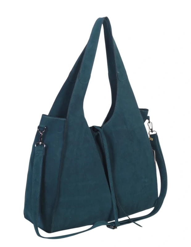 Torebka shopper Paolo Bags ITALY z eko zamszu 2w1 z saszetką – modna, pojemna, elegancka