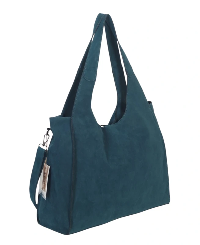 Torebka shopper Paolo Bags ITALY z eko zamszu 2w1 z saszetką – modna, pojemna, elegancka