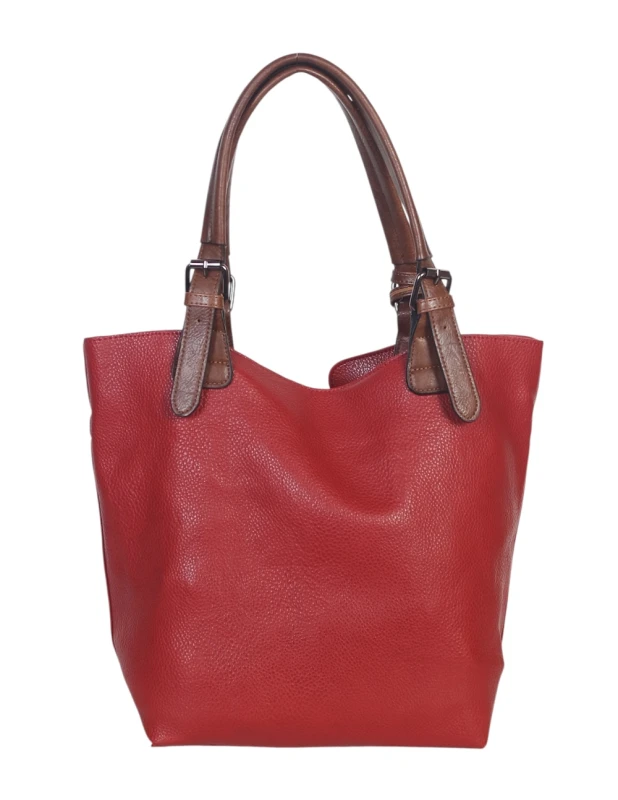 Torebka damska shopper 2w1 Saszetka na pasku Czerwona