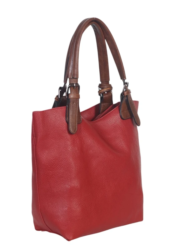 Torebka damska shopper 2w1 Saszetka na pasku Czerwona