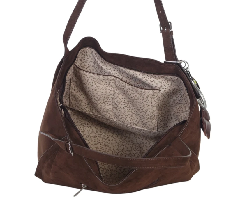 FLORA&amp;CO Paris duża torebka shopper z zamszu – mieści A4 | Jesień Zima
