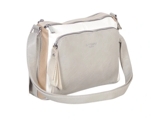 Dwukomorowa torebka listonoszka z kieszeniami – na długim pasku