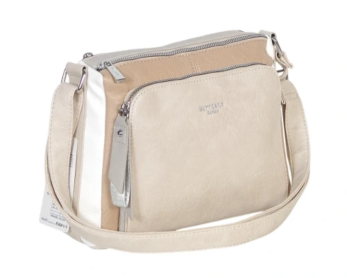 Dwukomorowa torebka listonoszka z kieszeniami – na długim pasku