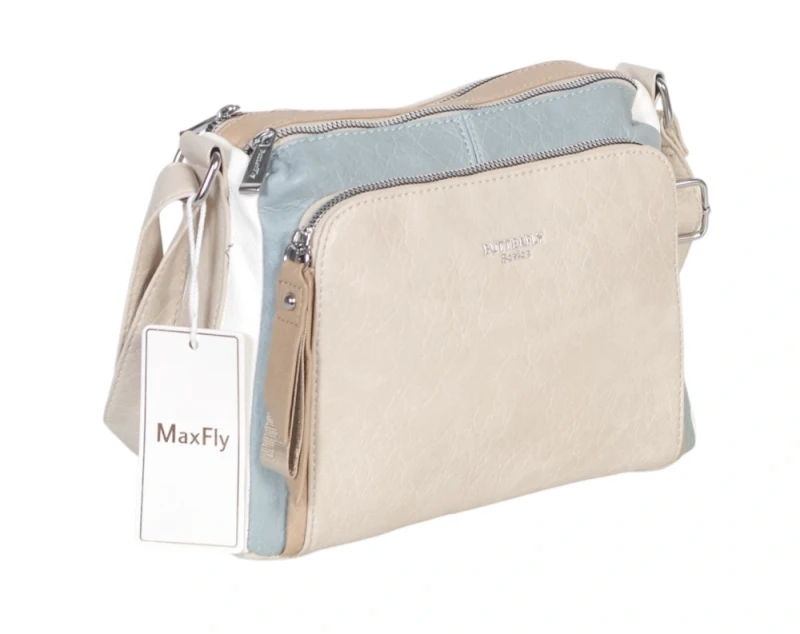 Dwukomorowa torebka listonoszka z kieszeniami – na długim pasku