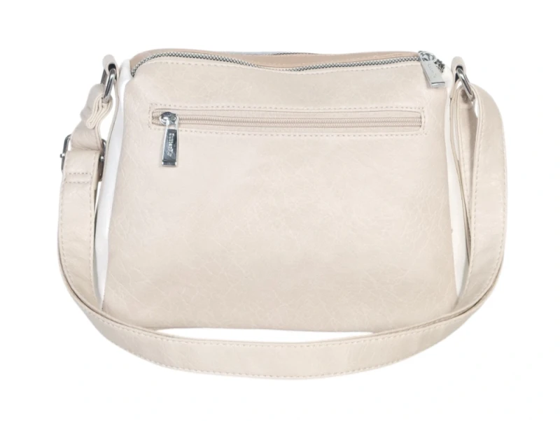 Dwukomorowa torebka listonoszka z kieszeniami – na długim pasku