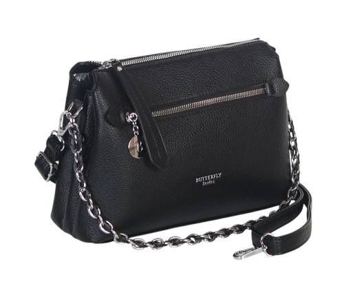 Torebka listonoszka z łańcuszkiem i trzema komorami – na długim pasku