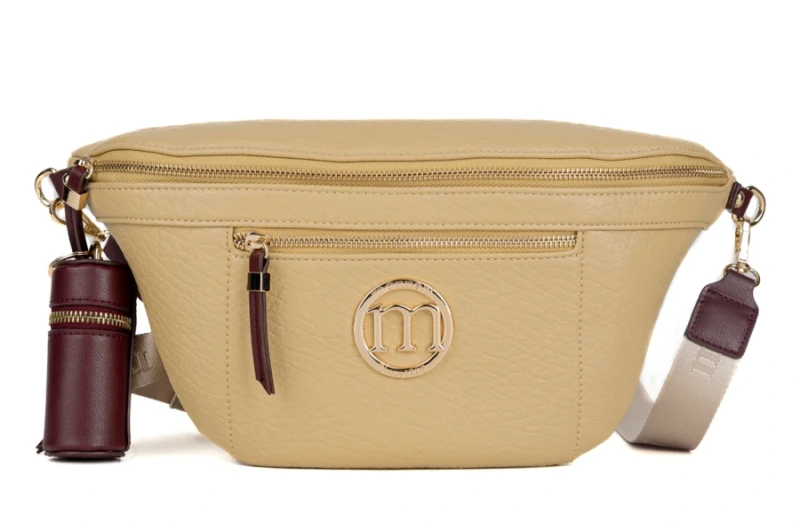 Elegancka Torebka Nerka Damska MONNARI z Szerokim Paskiem i Brelokiem