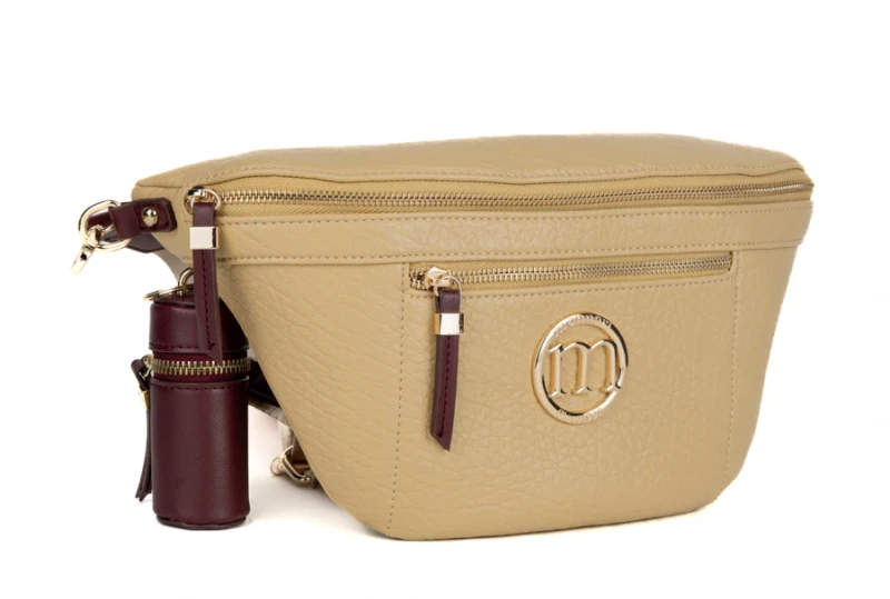 Elegancka Torebka Nerka Damska MONNARI z Szerokim Paskiem i Brelokiem