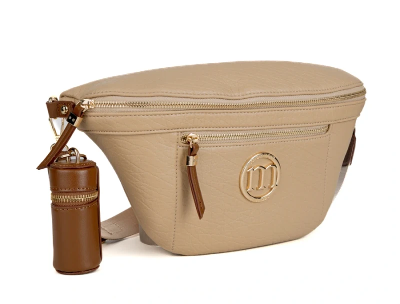 Elegancka Torebka Nerka Damska MONNARI z Szerokim Paskiem i Brelokiem