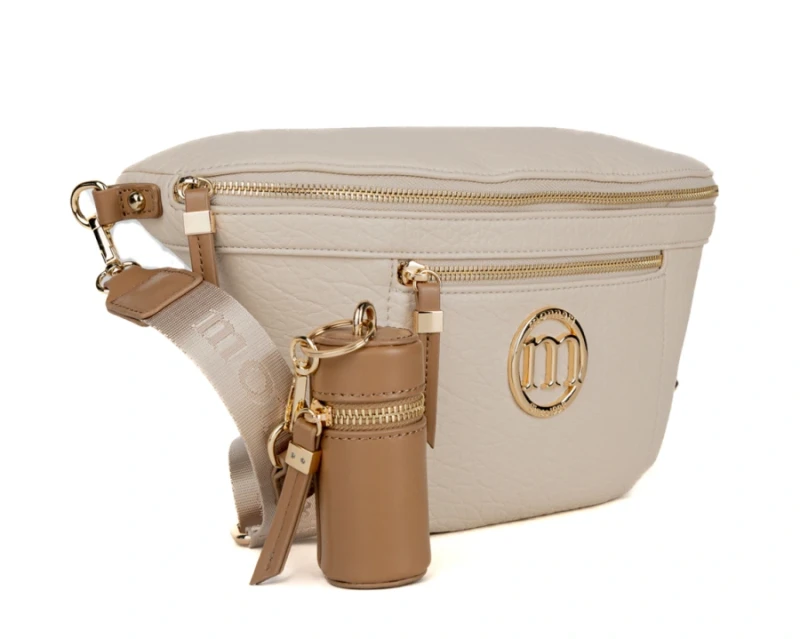 Elegancka Torebka Nerka Damska MONNARI z Szerokim Paskiem i Brelokiem