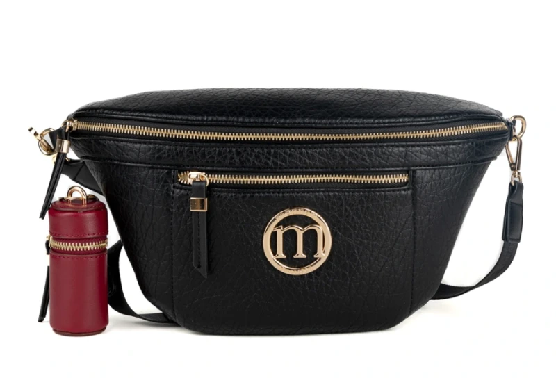 Elegancka Torebka Nerka Damska MONNARI z Szerokim Paskiem i Brelokiem