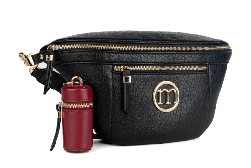 Elegancka Torebka Nerka Damska MONNARI z Szerokim Paskiem i Brelokiem