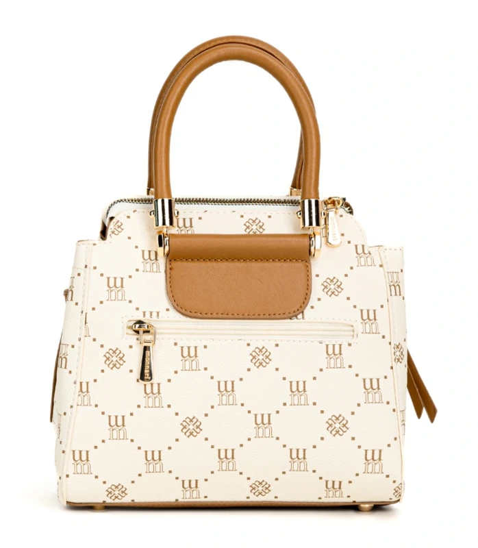 Elegancka Torebka Kuferek MONNARI z Monogramem – Złote Okucia i Pasek