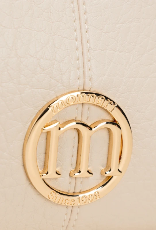 Pojemna Trzykomorowa Torebka Listonoszka Damska MONNARI Złote Okucia