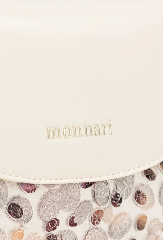 Wzorzysta Torebka Listonoszka MONNARI z Klapą – Mieniący się Materiał i Złote Detale