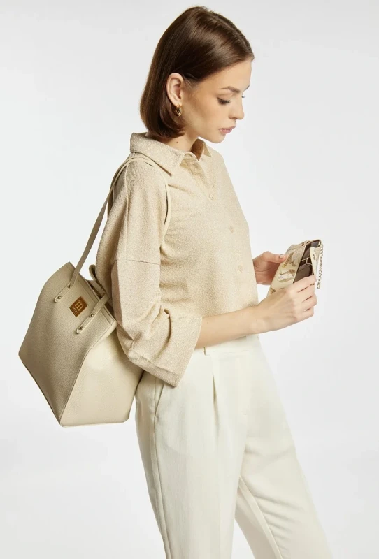 Torebka Shopper MONNARI z Etui na Okulary w Kwiaty – Modna Faktura 2026