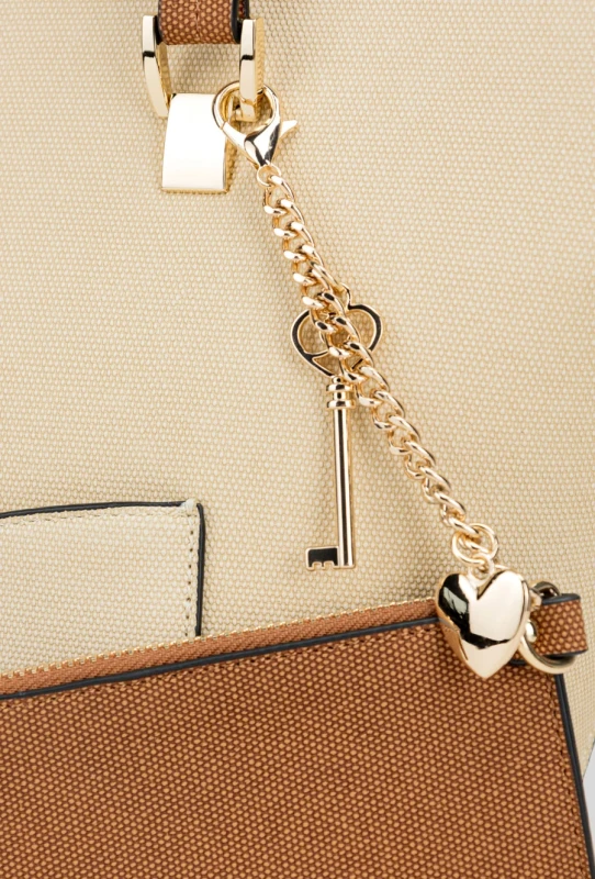 Duża Torebka Shopper MONNARI z Portfelikiem na Łańcuszku i Brelokami