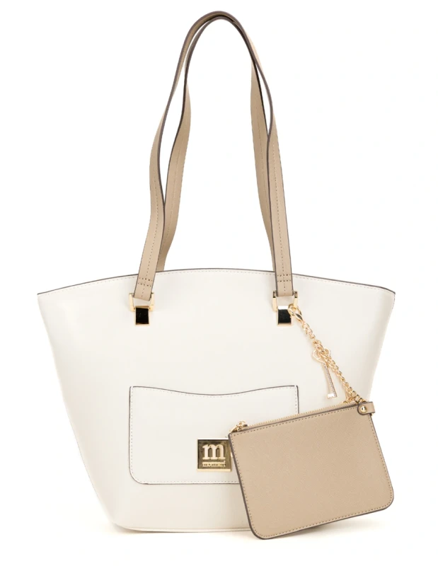 Duża Torebka Shopper MONNARI z Portfelikiem na Łańcuszku i Brelokami