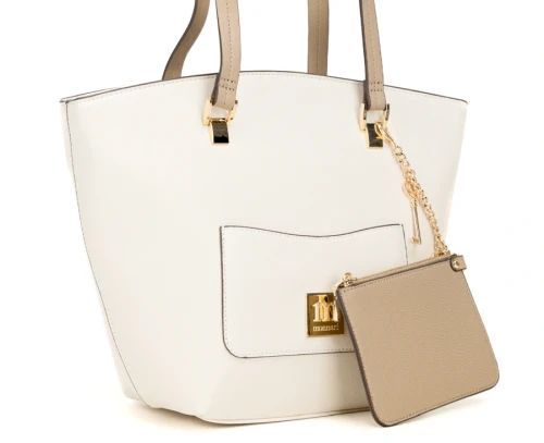 Duża Torebka Shopper MONNARI z Portfelikiem na Łańcuszku i Brelokami