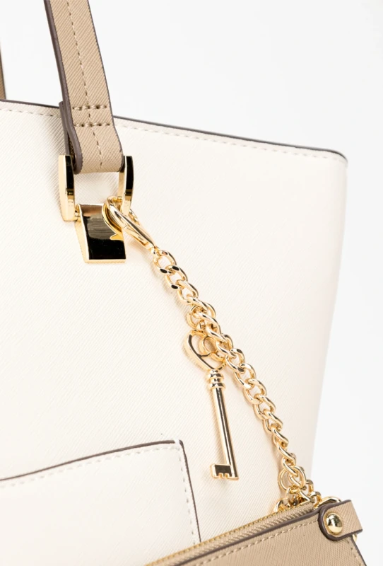 Duża Torebka Shopper MONNARI z Portfelikiem na Łańcuszku i Brelokami