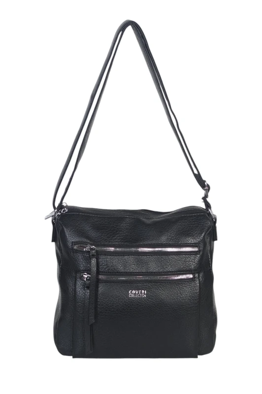 Pojemna Torebka Listonoszka Damska Dwukomorowa Ekoskóra Coveri