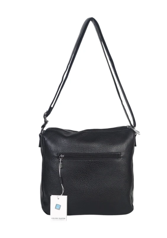 Pojemna Torebka Listonoszka Damska Dwukomorowa Ekoskóra Coveri