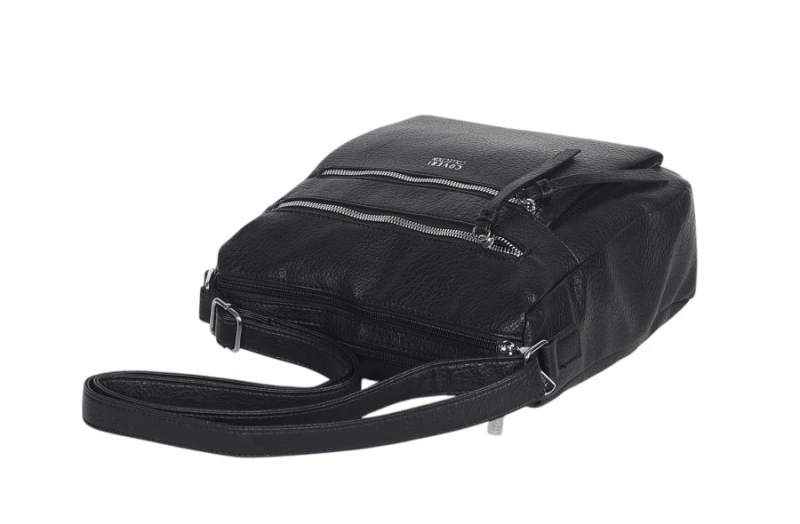 Pojemna Torebka Listonoszka Damska Dwukomorowa Ekoskóra Coveri