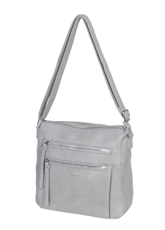 Pojemna Torebka Listonoszka Damska Dwukomorowa Ekoskóra Coveri