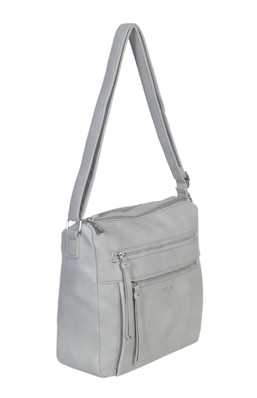 Pojemna Torebka Listonoszka Damska Dwukomorowa Ekoskóra Coveri