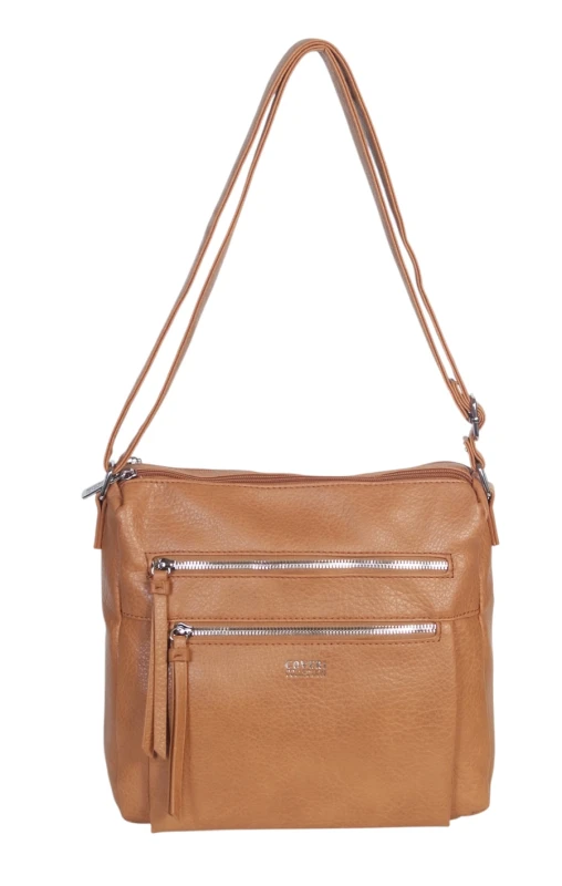 Pojemna Torebka Listonoszka Damska Dwukomorowa Ekoskóra Coveri