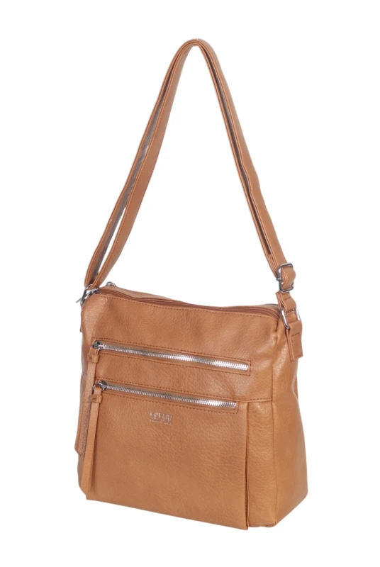 Pojemna Torebka Listonoszka Damska Dwukomorowa Ekoskóra Coveri