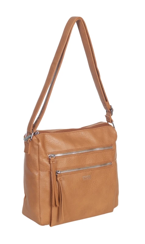 Pojemna Torebka Listonoszka Damska Dwukomorowa Ekoskóra Coveri