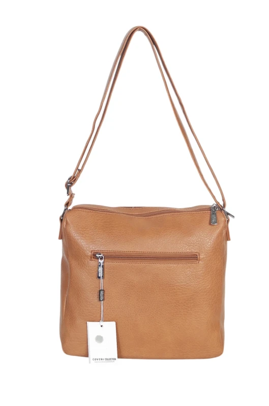 Pojemna Torebka Listonoszka Damska Dwukomorowa Ekoskóra Coveri