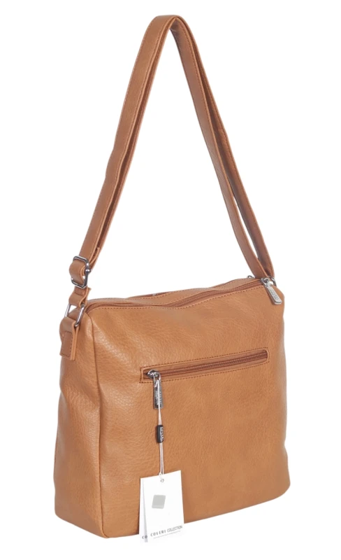 Pojemna Torebka Listonoszka Damska Dwukomorowa Ekoskóra Coveri