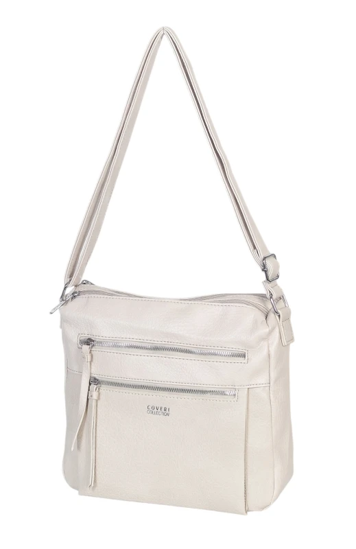 Pojemna Torebka Listonoszka Damska Dwukomorowa Ekoskóra Coveri