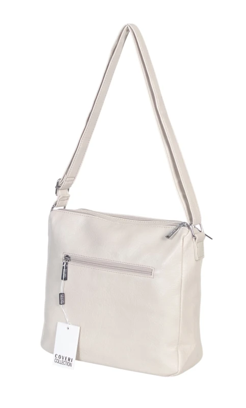 Pojemna Torebka Listonoszka Damska Dwukomorowa Ekoskóra Coveri