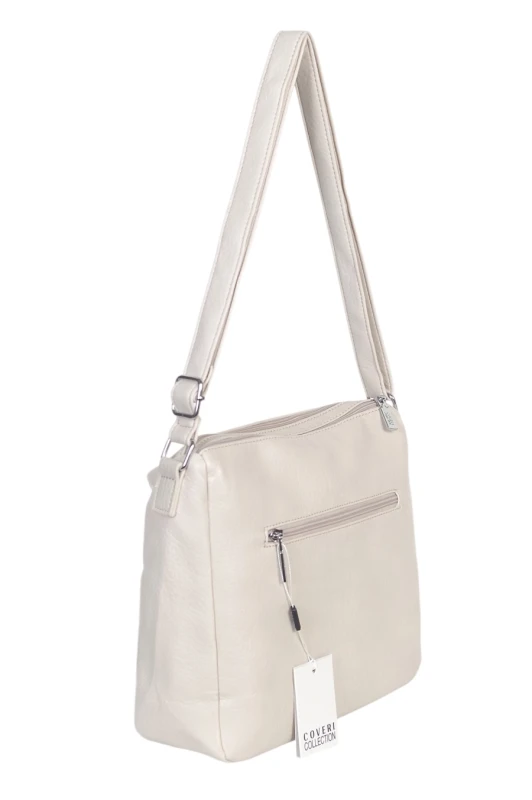 Pojemna Torebka Listonoszka Damska Dwukomorowa Ekoskóra Coveri