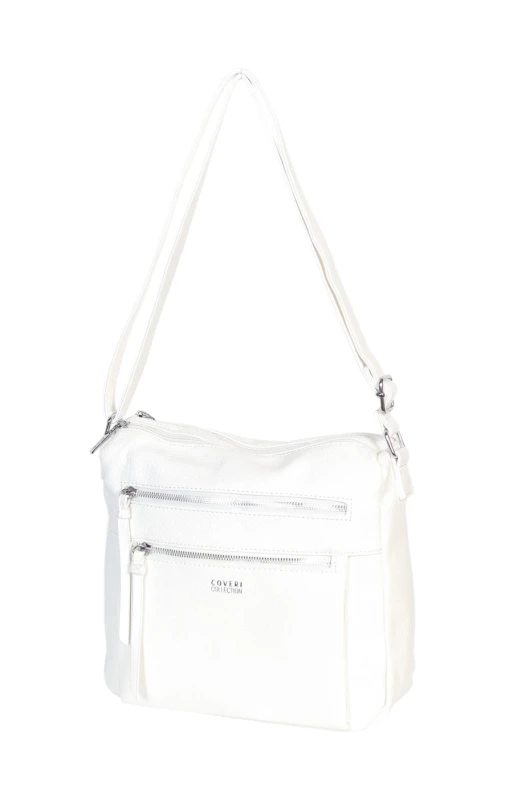 Pojemna Torebka Listonoszka Damska Dwukomorowa Ekoskóra Coveri