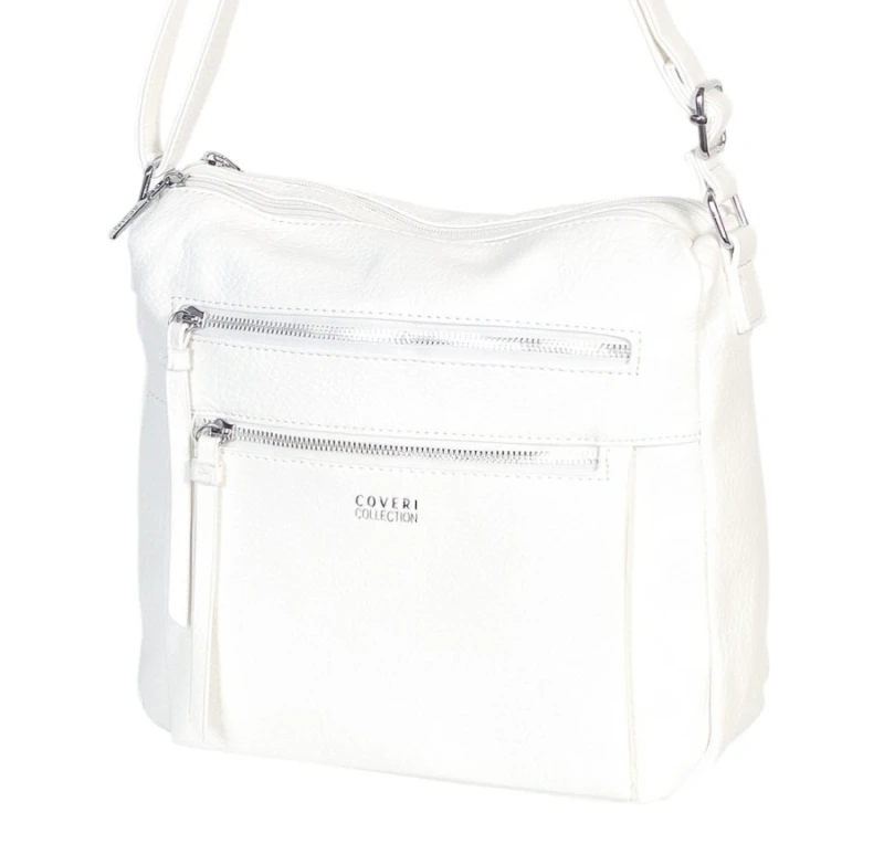 Pojemna Torebka Listonoszka Damska Dwukomorowa Ekoskóra Coveri