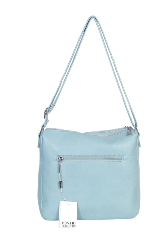 Pojemna Torebka Listonoszka Damska Dwukomorowa Ekoskóra Coveri