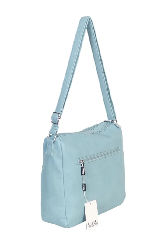 Pojemna Torebka Listonoszka Damska Dwukomorowa Ekoskóra Coveri