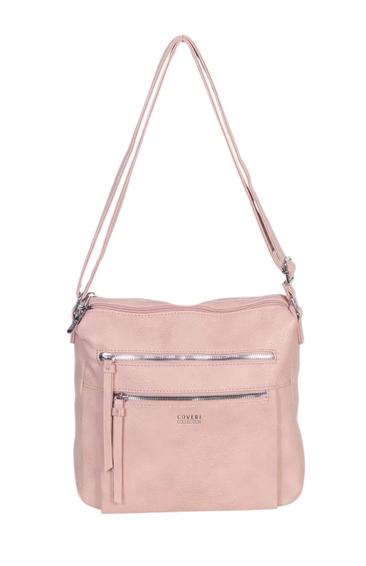 Pojemna Torebka Listonoszka Damska Dwukomorowa Ekoskóra Coveri