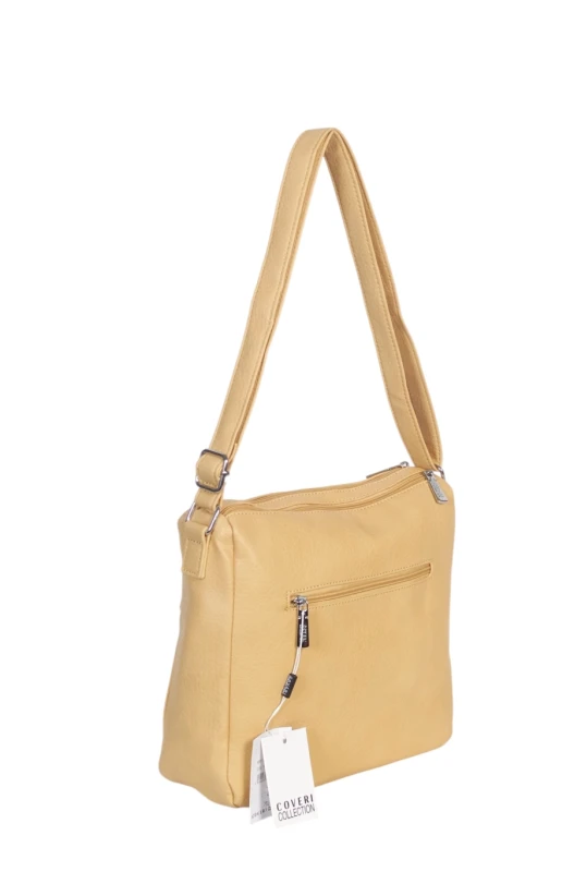 Pojemna Torebka Listonoszka Damska Dwukomorowa Ekoskóra Coveri