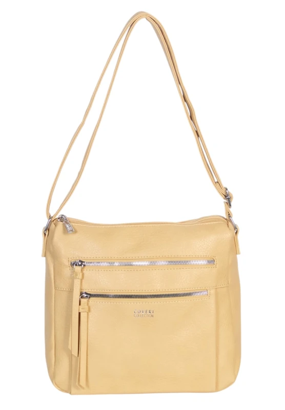 Pojemna Torebka Listonoszka Damska Dwukomorowa Ekoskóra Coveri